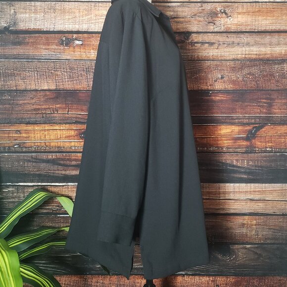 Liz Claiborne Vintage Villager Plus Size 2X Shirt Jacket Shacket Black - Picture 3 of 10